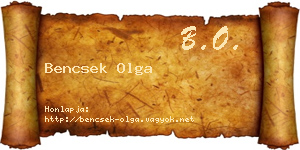 Bencsek Olga névjegykártya